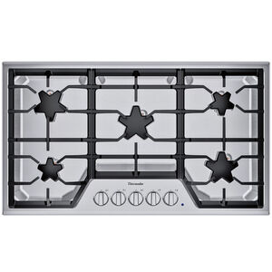 Thermador Masterpiece Series 36 in. 5-Burner Natural Gas Cooktop with Power Burner - Stainless Steel, , hires