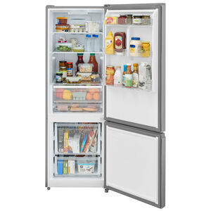 Frigidaire 24 in. 11.5 cu. ft. Garage-Ready Bottom Freezer Refrigerator - Fingerprint Resistant Stainless Steel Look, , hires