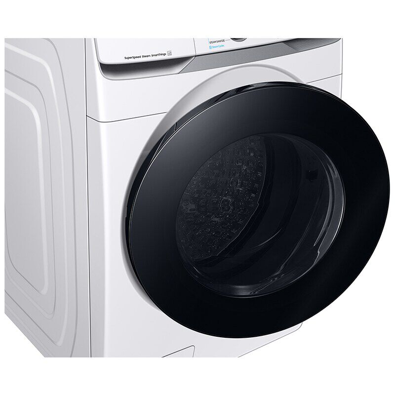 Samsung 27 in. 4.5 cu. ft. Smart Stackable Front Load Washer with Super Speed Wash, Sanitize & Steam Wash Cycle - White, White, hires