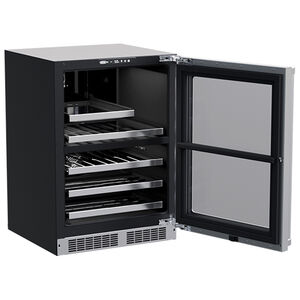 Marvel Professional 24 in. Built-in/Freestanding 5.0 cu. ft. Compact Beverage Center with Pull-Out Shelves & Digital Control - Stainless Steel, , hires