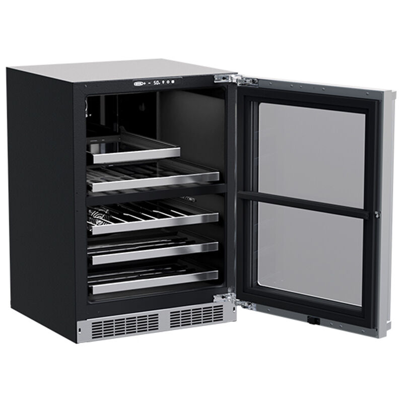 Marvel Professional 24 in. Built-in/Freestanding 5.0 cu. ft. Compact Beverage Center with Pull-Out Shelves & Digital Control - Stainless Steel, , hires