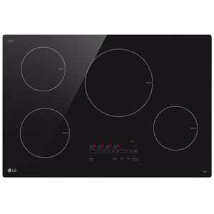 LG 30 in. 4-Burner Smart Induction Cooktop with UltraHeat 4.3kW Element & Simmer Burner - Black, , hires