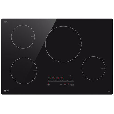 LG 30 in. 4-Burner Smart Induction Cooktop with UltraHeat 4.3kW Element & Simmer Burner - Black | CBIH3013BE