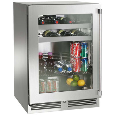 Perlick Signature Series 24 in. Built-In 5.2 cu. ft. Compact Beverage Center with Pull-Out Shelves & Digital Control - Stainless Steel | HP24BS-4-3L