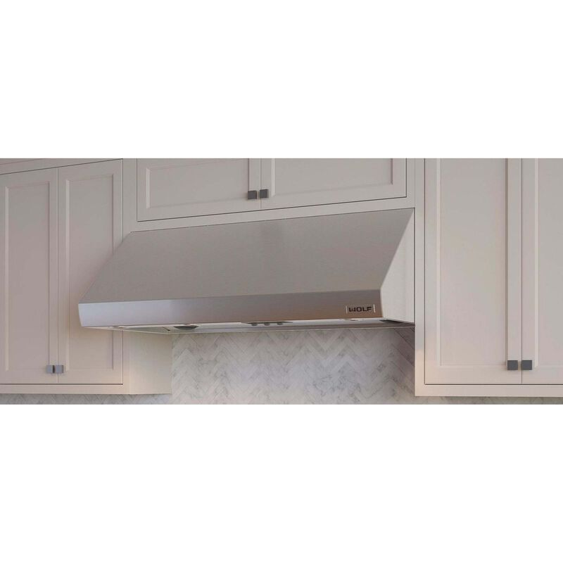 Wolf 54 in. Ducted Canopy Pro Style Range Hood with 3 LED Lights - Stainless Steel, , hires