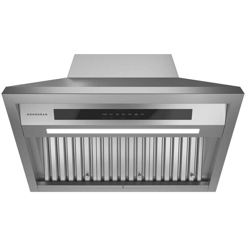 Monogram 36 in. Smart Ducted Standard Style Range Hood with 610 CFM, 4 Fan Speeds & 1 LED Light - Stainless Steel, , hires