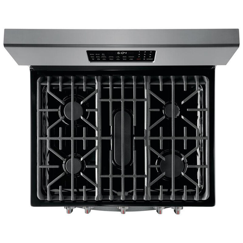 Frigidaire Gallery Series 30 Freestanding Gas Range With 5 Sealed Burners Griddle 5 0 Cu Ft Single Oven Storage Drawer Black Stainless Steel P C Richard Son