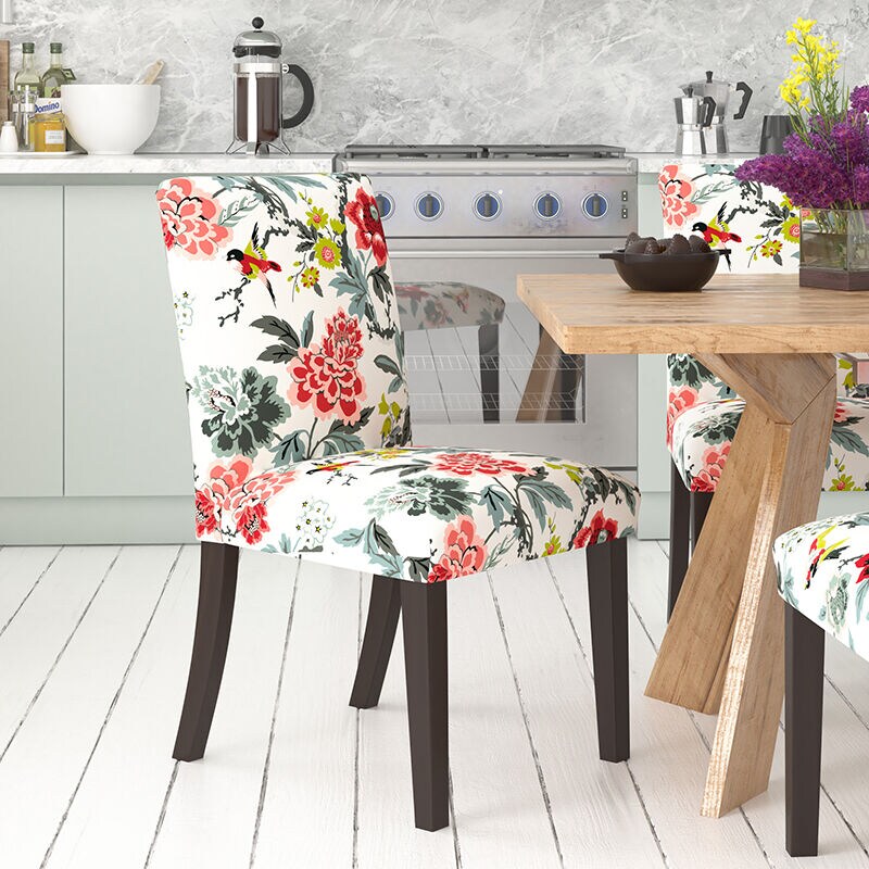 Printed fabric dining chairs online