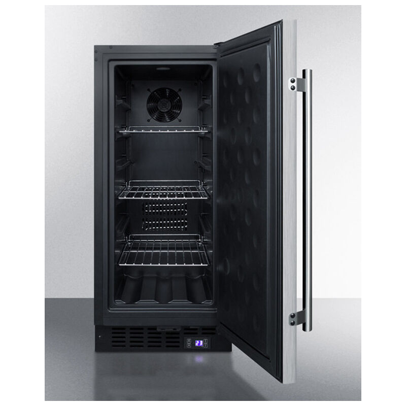 Summit 15" 2.4 Cu. Ft. Built-In or Freestanding Upright Freezer with Adjustable Shelves & Digital Control - Stainless Steel, , hires