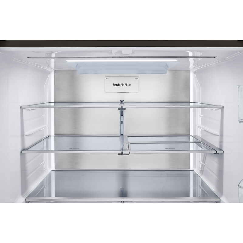 LG 36 in. 25.5 cu. ft. Smart Counter Depth French Door Refrigerator with Ice & Water Dispenser - PrintProof Black Stainless Steel, PrintProof Black Stainless Steel, hires