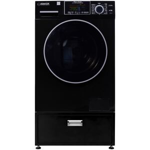 Equator Universal Laundry Pedestal for 24" Washer, Dryer & Combo with Storage Drawer - Black, , hires