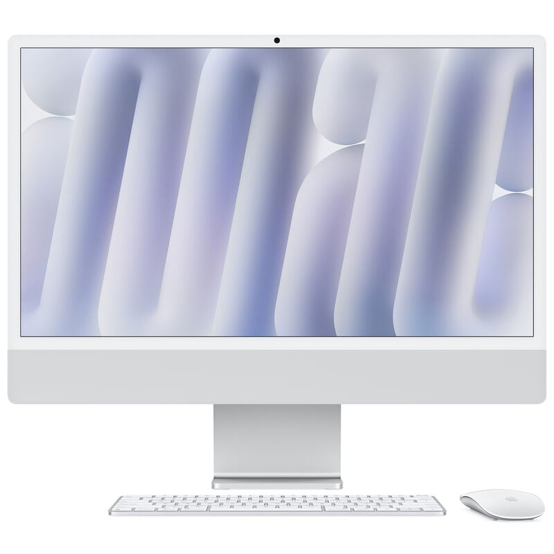Apple iMac with 24-inch 4.5K Retina Display, M4 10-Core Chip, 16GB RAM, 512GB Storage, 10-Core GPU, 4 USB Ports, Silver, , hires