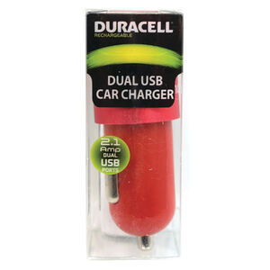Duracell Dual USB 2.1 Amp Car Charger - Pink, Pink, hires