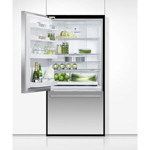 Fisher & Paykel Series 5 31 in. 17.1 cu. ft. Smart Counter Depth Bottom Freezer Refrigerator with Ice Maker, Left Hinge with Ice Maker - Stainless Steel, , hires