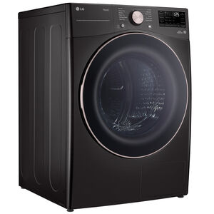 LG 27 in. 7.8 cu. ft. Smart Stackable Ventless Electric Dryer with Dual Inverter Heat Pump & AI Sensor Dry - Black Steel, , hires