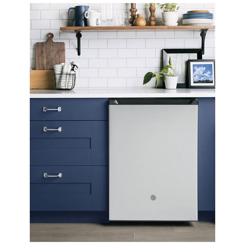 GE 24 in. 5.6 cu. ft. Undercounter Refrigerator - Stainless Steel, Stainless Steel, hires