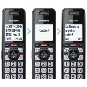 Panasonic Cordless Phone with Advanced Call Block, One-Ring Scam Alert, and 2-Way Recording with Answering Machine, 4 Handsets - Black, , hires