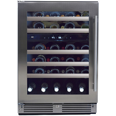 XO 24 in. Undercounter Wine Cooler with Dual Zones & 46 Bottle Capacity Left Hinged - Stainless Steel | XOU24WDZGSL