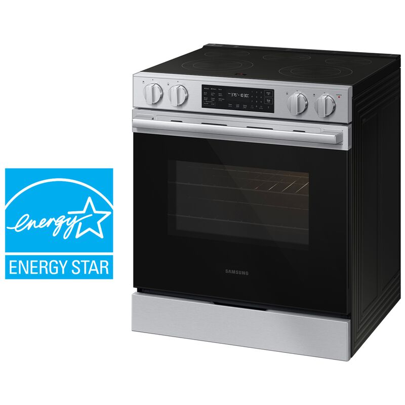 Samsung Bespoke 30 in. 6.3 cu. ft. Smart Air-Fry Standard Convection Slide-In Electric Range with Radiant Burners - Stainless Steel, , hires