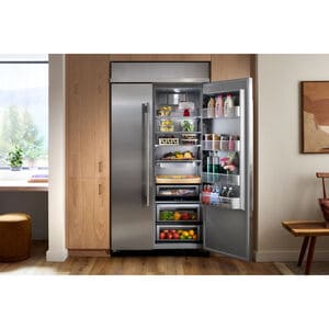 KitchenAid 42 in. 25.5 cu. ft. Built-In Counter Depth Side-by-Side Refrigerator with Ice Maker - Stainless Steel with PrintShield Finish, Stainless Steel with PrintShield Finish, hires