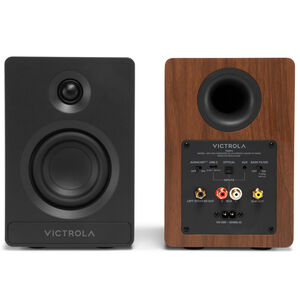 Victrola Tempo Bluetooth Bookshelf Speakers - Walnut, , hires