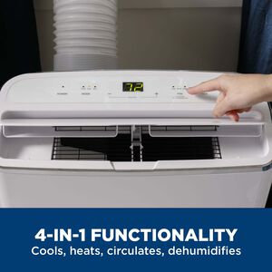 GE 14,000 BTU (9,950 BTU DOE) Heat and Cool Portable Air Conditioner with 3 Fan Speeds and Remote Control - White, , hires