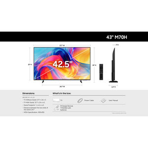 Samsung - 43" Class M70H Mini LED 4K UHD Smart Tizen TV, , hires