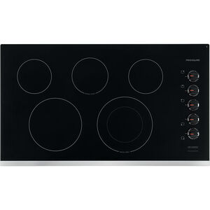 Frigidaire 36 in. 5-Burner Electric Cooktop with Simmer Burner & Power Burner - Stainless Steel, , hires