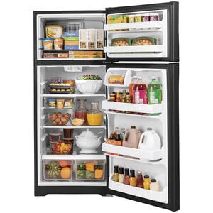 GE 28 in. 17.5 cu. ft. Top Freezer Refrigerator - Black, Black, hires