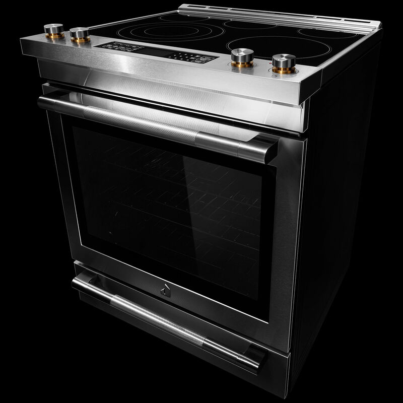 JennAir 30 in. 6.8 cu. ft. Air Fry True European Convection Slide-In Electric Range with Radiant Burners - Stainless Steel, , hires
