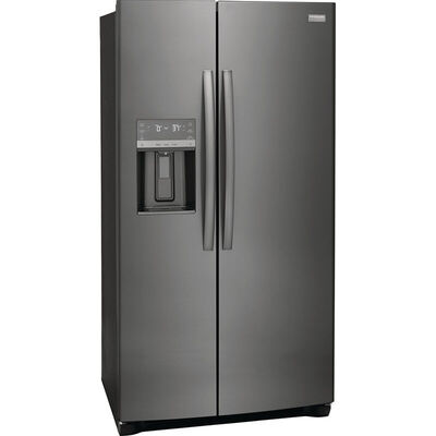 Frigidaire Gallery 36 in. 25.6 cu. ft. Side by Side Refrigerator with Ice & Water Dispenser - Black Stainless | GRSS2652AD
