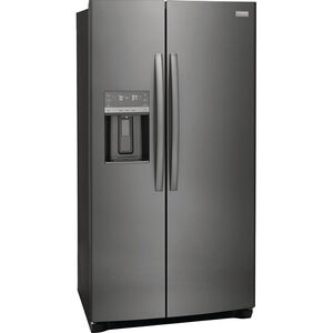 Frigidaire Gallery 36 in. 25.6 cu. ft. Side-by-Side Refrigerator with External Ice & Water Dispenser - Black Stainless, Black Stainless, hires
