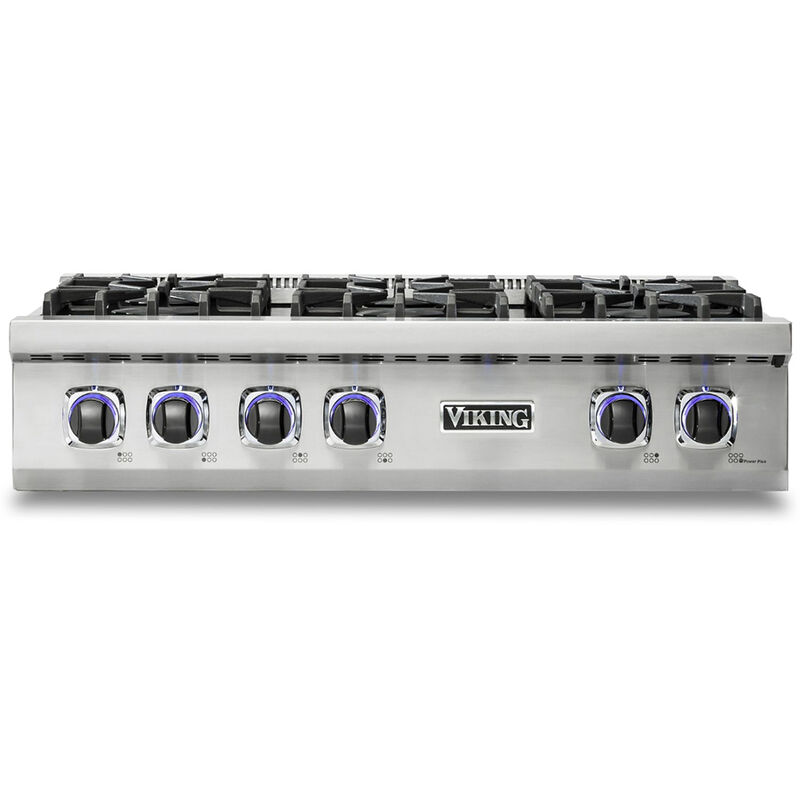 Viking 7 Series 36inch Slide-In Gas Cooktop with 4 Sealed Burners & Griddle  - Stainless Steel