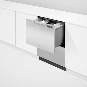 Fisher & Paykel Series 7 24 in. Smart Double Drawer with Front Control, 42 dBa Sound Level & Pocket - Stainless Steel, , hires