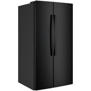 GE 36 in. 28.5 cu. ft. Garage-Ready Side-by-Side Refrigerator - Black, Black, hires