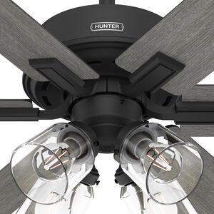 Hunter 52 in. Fonthill Energy Star HunterExpress Ceiling Fan with LED Light Kit & Handheld Remote - Matte Black, Matte Black, hires
