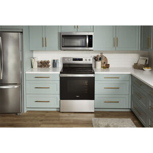 Whirlpool 30 in. 5.3 cu. ft. Air Fry Standard Convection Electric Range with Radiant Burners - Stainless Steel, , hires