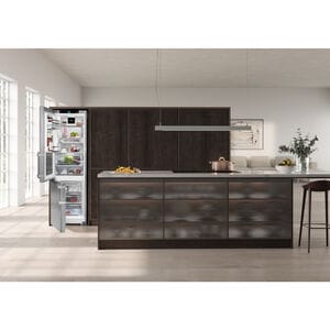 Liebherr 24 in. 12.7 cu. ft. Left-Hinged Smart Counter Depth Bottom Freezer Refrigerator with Ice Maker - Stainless Steel, , hires