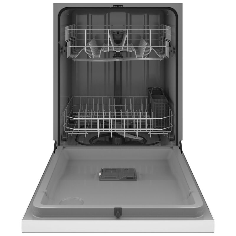GE 24 in. Front Control Flush-Mount Dishwasher with 59 dBa Sound Level, Dry Boost & Pocket Handle - White, White, hires