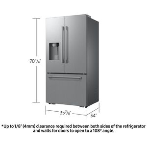 Samsung Bespoke 36 in. 28.5 cu. ft. Smart French Door Refrigerator with Ice & Water Dispenser - Fingerprint Resistant Stainless, , hires