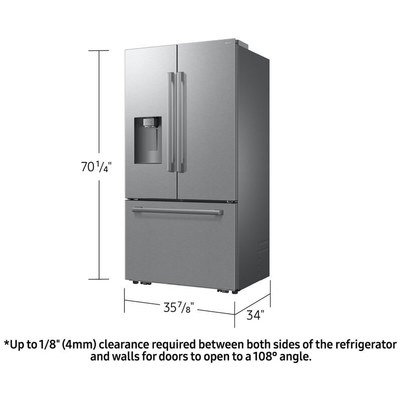 Samsung Bespoke 36 in. 28.5 cu. ft. Smart French Door Refrigerator with Ice & Water Dispenser - Fingerprint Resistant Stainless, , hires