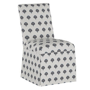 Skyline Furniture Slipcover Dining Chair in Linen Fabric - Clara Block Navy, , hires