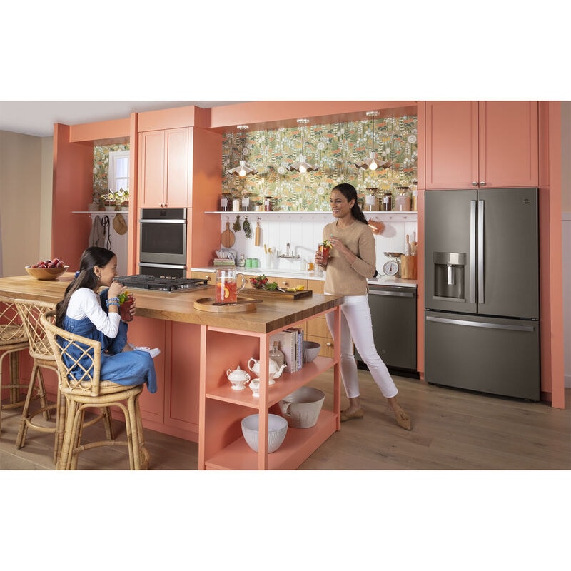 GE 36 in. 27.7 cu. ft. French Door Refrigerator with Ice & Water Dispenser - Fingerprint Resistant Slate, Slate, hires