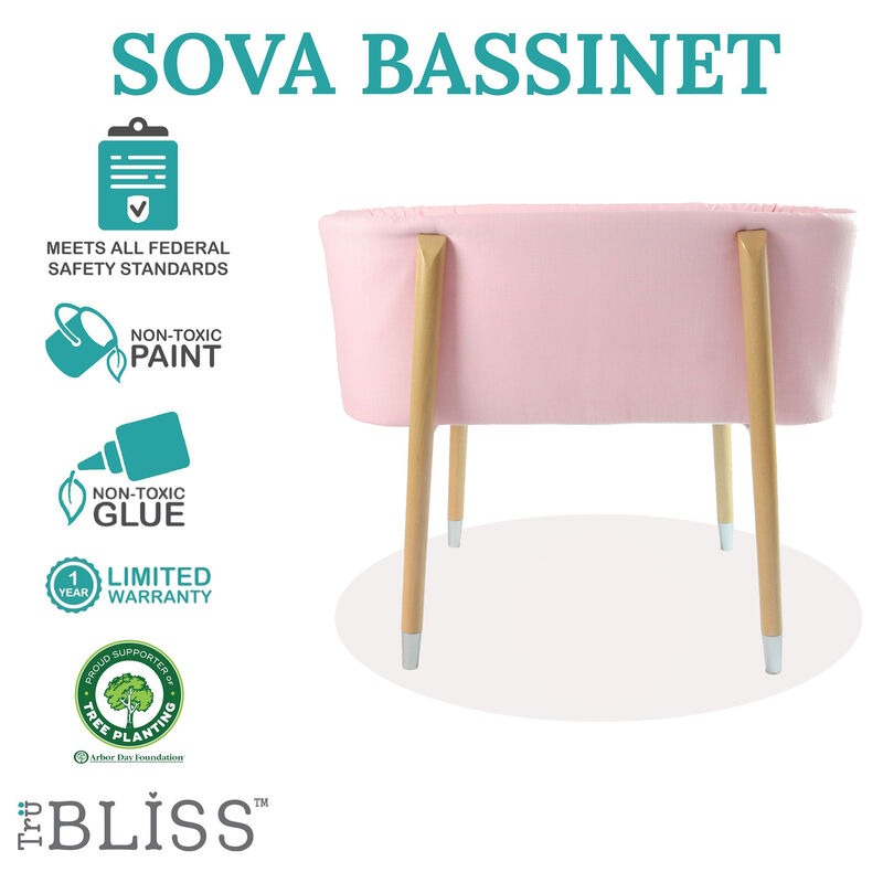 TruBliss Sova Bassinet - Pink, Pink, hires