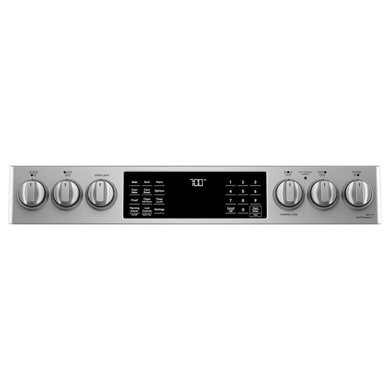 Cafe 30 in. 5.7 cu. ft. Smart Air Fry True European Convection Slide-In Electric Range with Smoothtop Burners - Stainless Steel, Stainless Steel, hires