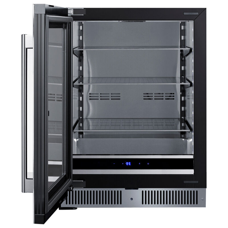 Summit 24 in. Built-In/Freestanding 3.5 cu. ft. Compact Beverage Center with Adjustable Shelves & Digital Control - Stainless Steel, , hires