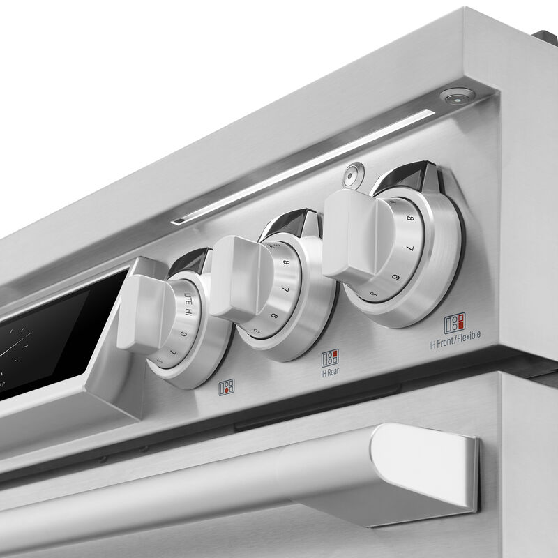 Signature Kitchen Suite 36 in. 6.3 cu. ft. Smart Standard Convection Steam Dual Fuel Range with 2 Sealed & 2 Induction Burners - Stainless Steel, , hires