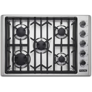 Viking 5 Series 30 in. 5-Burner Natural Gas Cooktop with Simmer Burner & Power Burner - Stainless Steel, , hires
