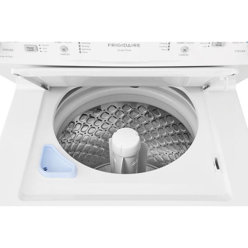 Frigidaire 27 in. Laundry Center with 3.9 cu. ft. Washer with 11 Wash Programs & 5.5 cu. ft. Electric Dryer with 10 Dryer Programs - White, , hires