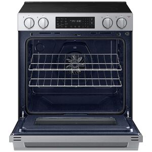Samsung Bespoke 30 in. 6.3 cu. ft. Smart Air-Fry True European Convection Slide-In Electric Range with Radiant Burners - Stainless Steel, Stainless Steel, hires